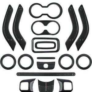 2011-2018 Jeep wrangler Jk18 PCS Full Set Interior Decoration Trim Kit carbon